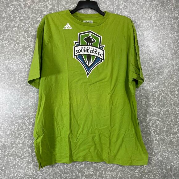 Seattle Sounders FC Adidas Go-To Tee Green MLS T-Shirt - Size 2X - Soccer Crest - Picture 1 of 6